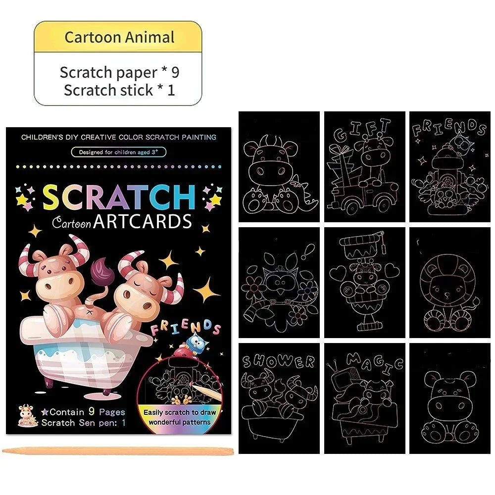 Magic Rainbow Scratch Art DIY Educational Paper Kit