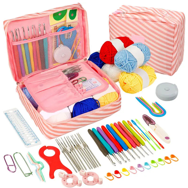 Beginner Crochet Kit with Yarn Hooks Portable