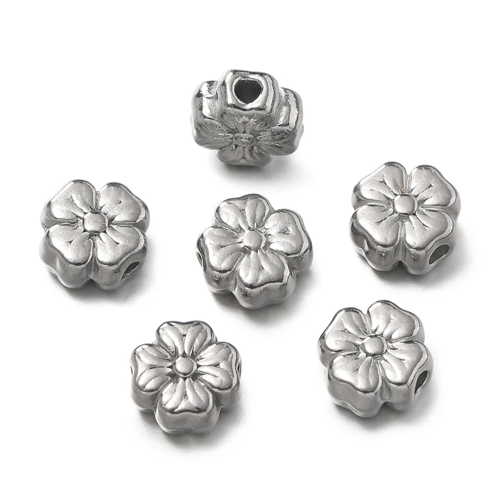 10 Piece Gold Stainless Steel Spacer Beads