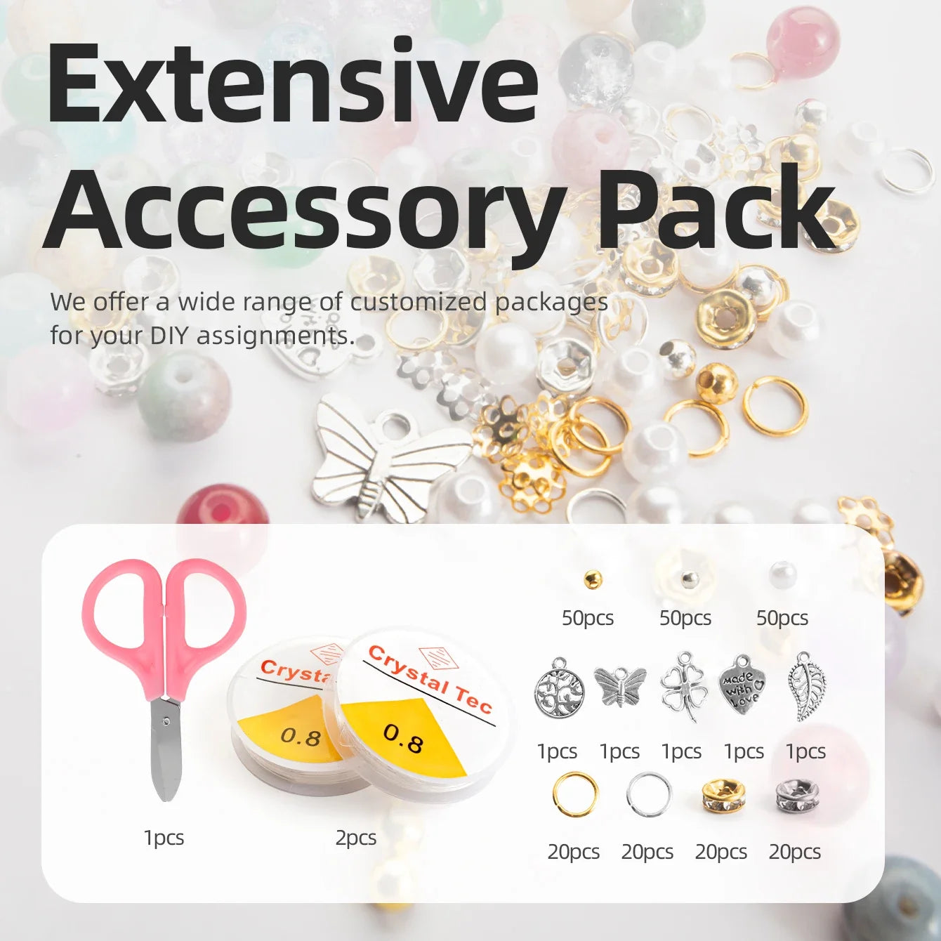 28 Color Glass Beads Bracelet Making Kit