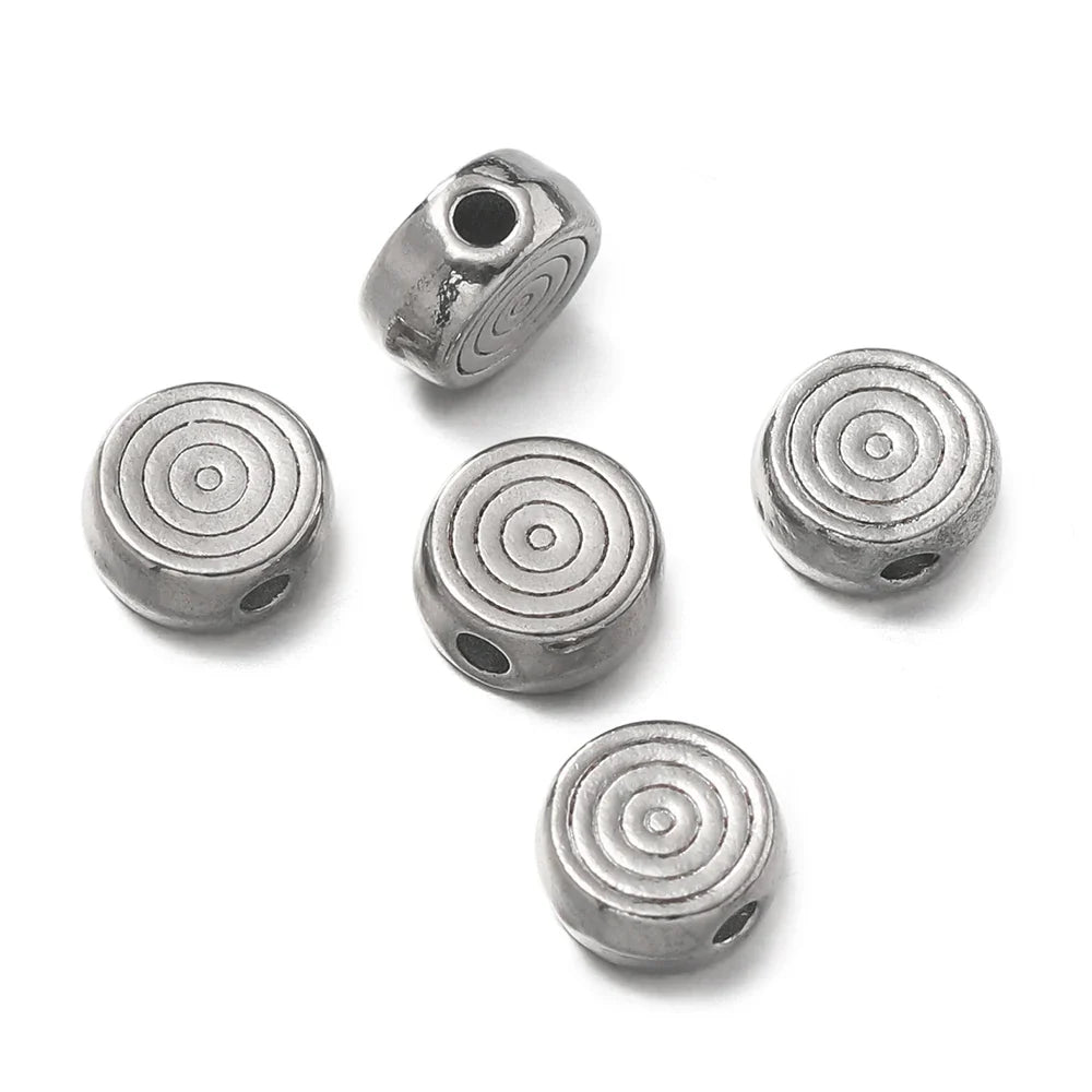 10 Piece Gold Stainless Steel Spacer Beads