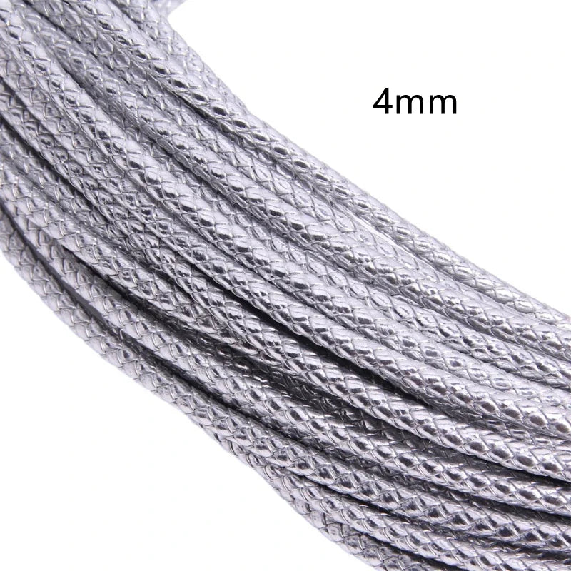5m 3/4/6mm Braided Leather Cord Rope Strip Thread for DIY Pendant Neck Weaving Bracelet Jewelry Making Supplies Crafts Accessory