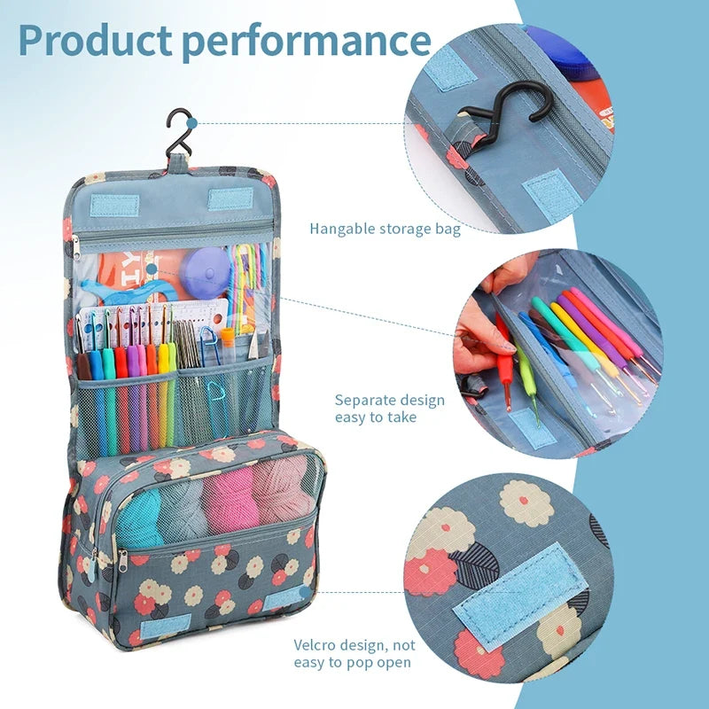 Crochet Hook Set with Needles Markers Bag