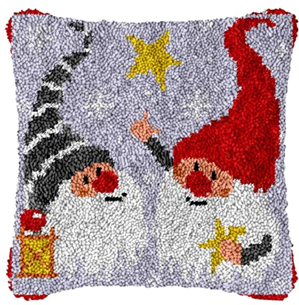 DIY Latch Hook Rug Kits Snowman Santa Claus Hat Embroidery Cushion Pillow Cover