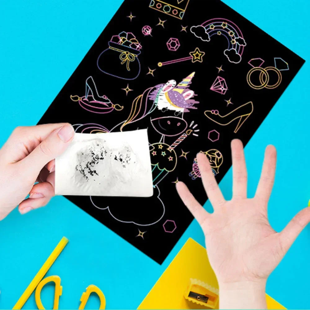 Magic Rainbow Scratch Art DIY Educational Paper Kit