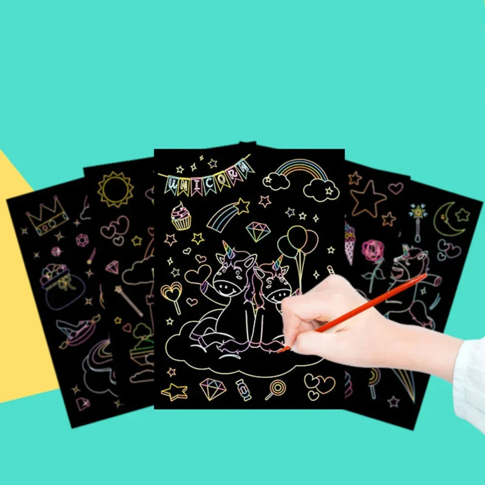 Magic Rainbow Scratch Art DIY Educational Paper Kit