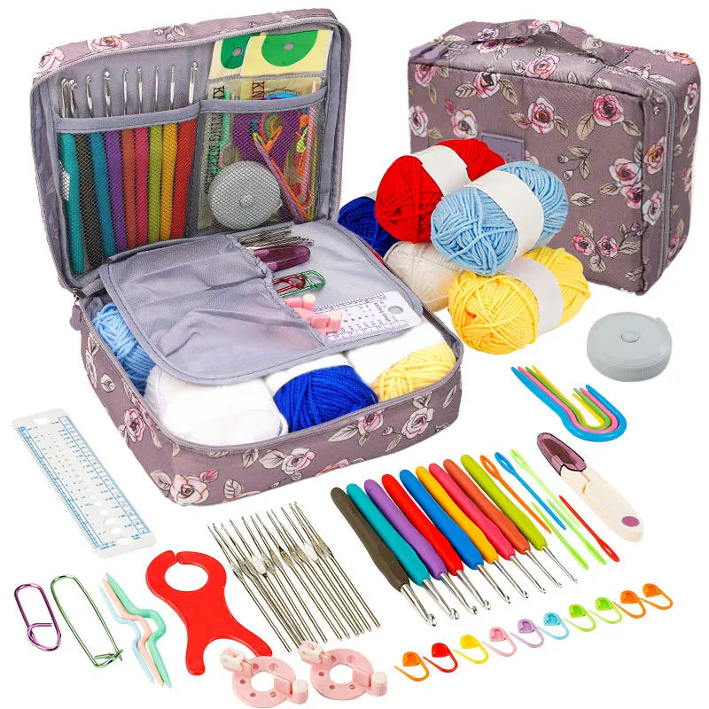 Beginner Crochet Kit with Yarn Hooks Portable