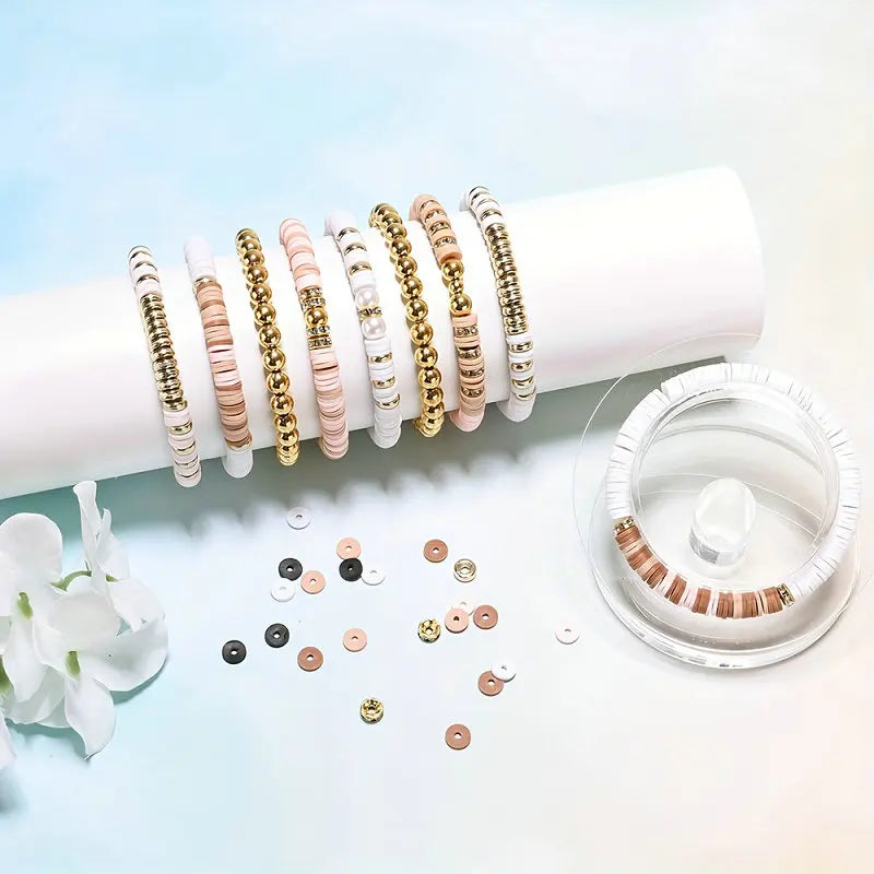DIY Clay Beads Bracelet Making Kit Golden Letters