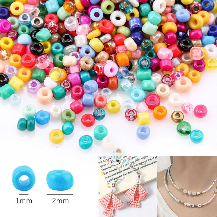 2000 Piece 12 Grid Glass Seed Beads Set