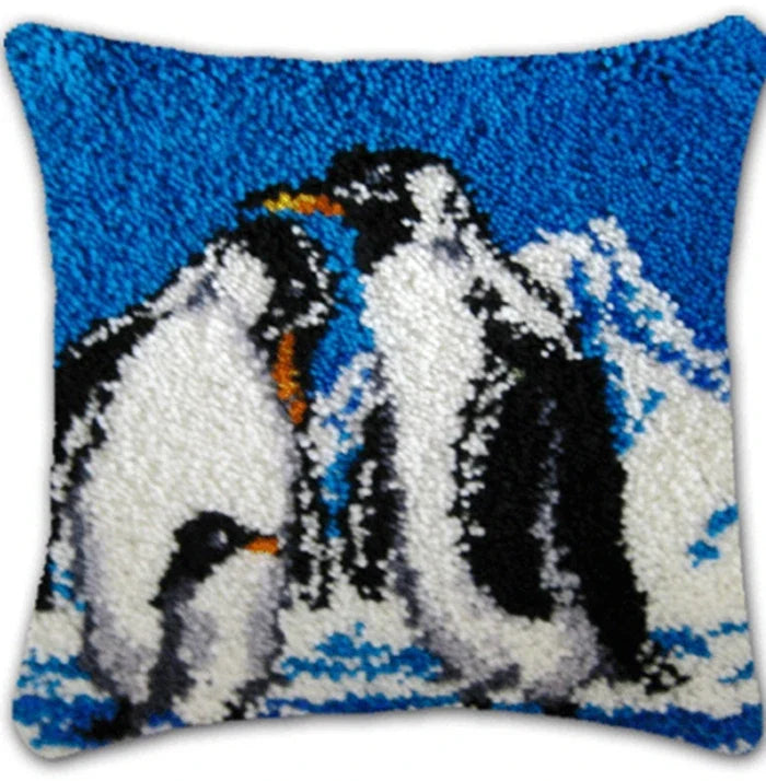 DIY Latch Hook Rug Kits Snowman Santa Claus Hat Embroidery Cushion Pillow Cover