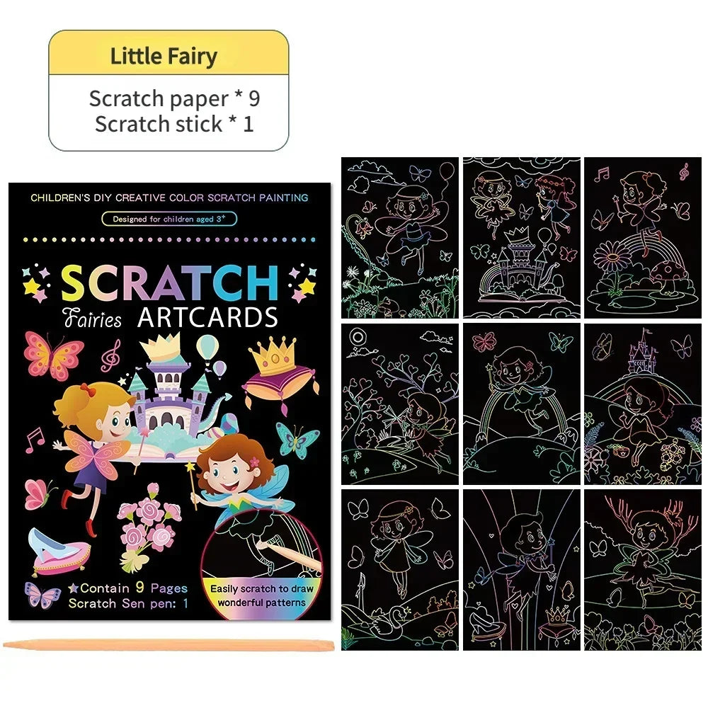 Magic Rainbow Scratch Art DIY Educational Paper Kit