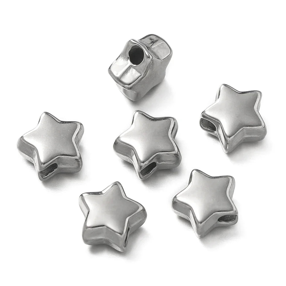 10 Piece Gold Stainless Steel Spacer Beads