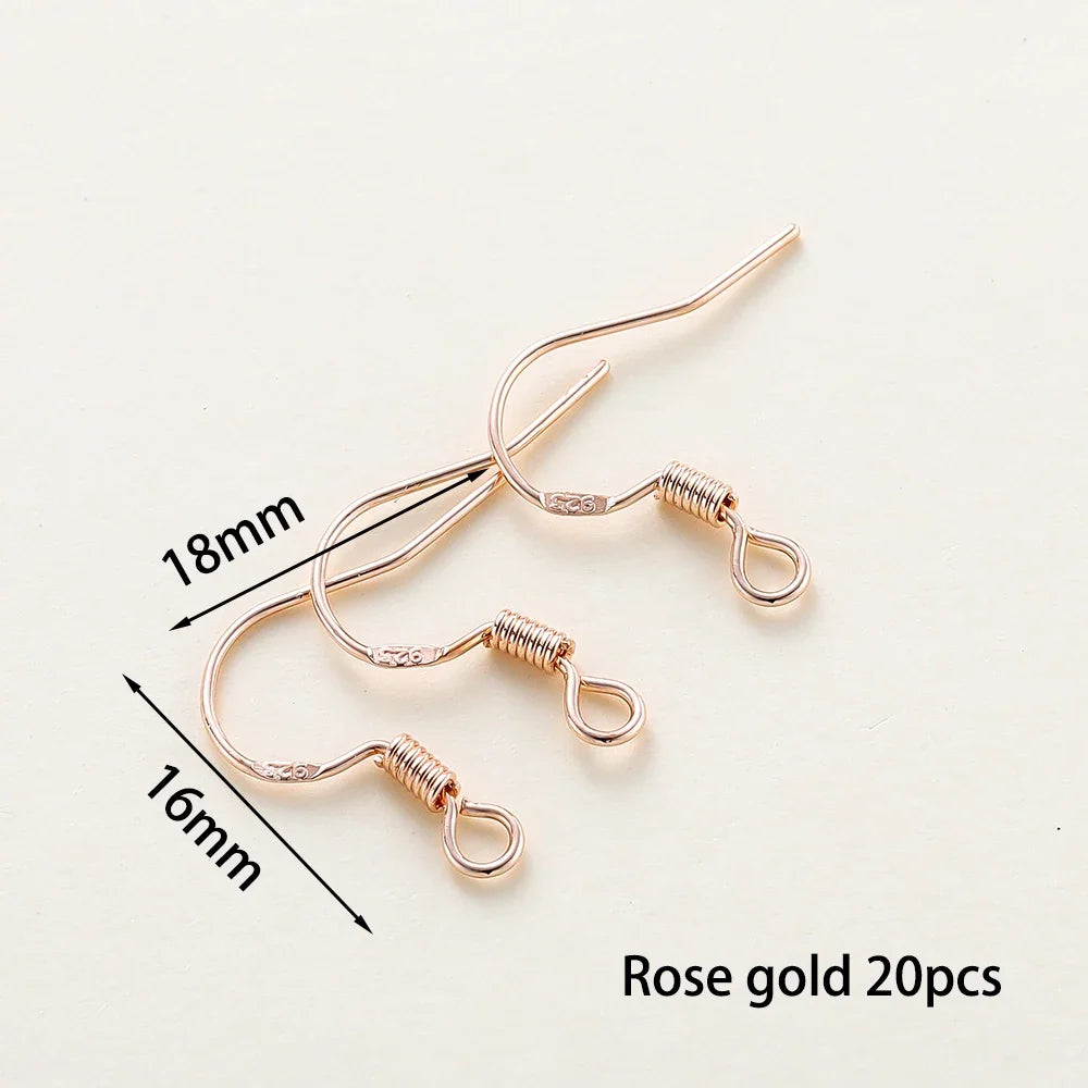 20pcs/lot 6 Styles 14K 18K Gold Plated Earring Wires With Ear Hook Earrings Clasp Findings Supplies For  DIY Jewelry Making
