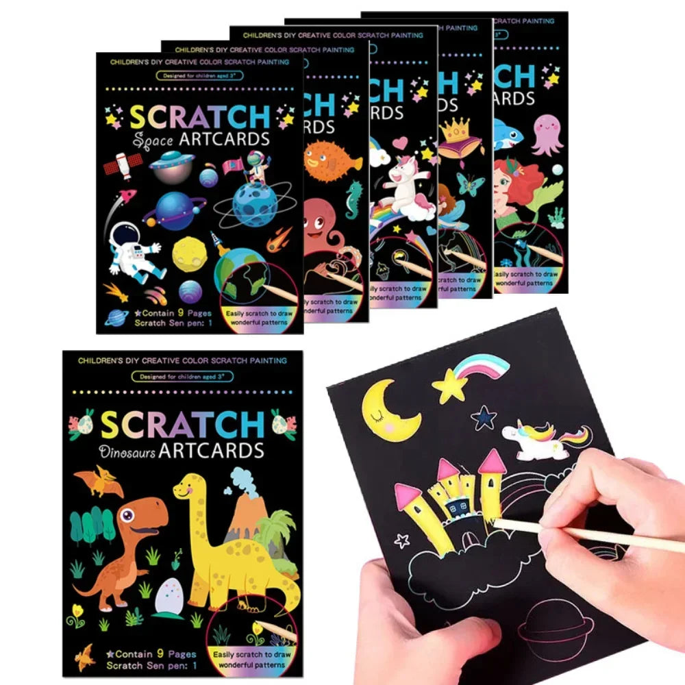 Magic Rainbow Scratch Art DIY Educational Paper Kit