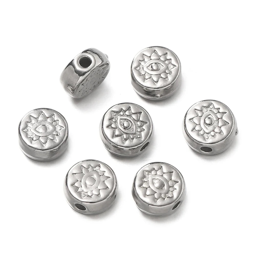 10 Piece Gold Stainless Steel Spacer Beads