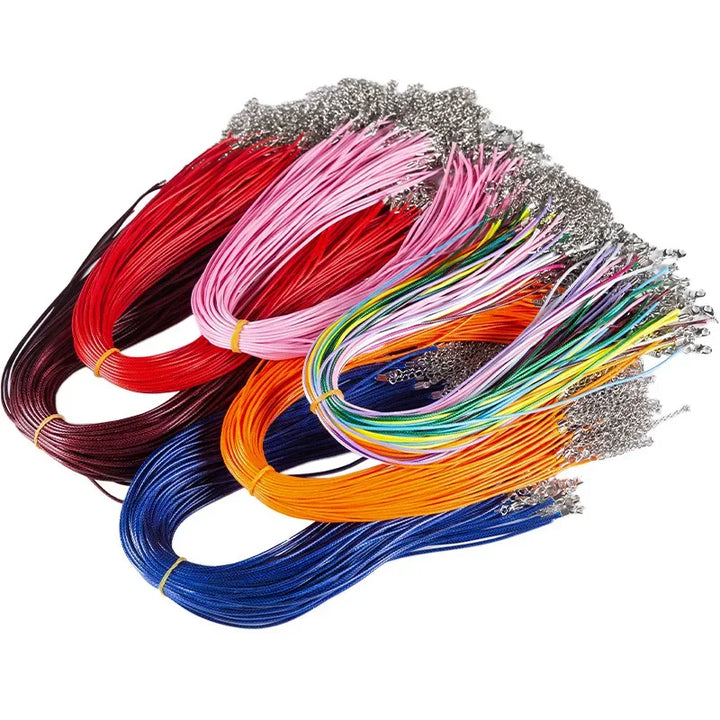 100Pcs Colorful Wax Leather Snake Necklace Women Men Cord String Rope Wire Extender Chain For Jewelry Making Bulk Wholesale