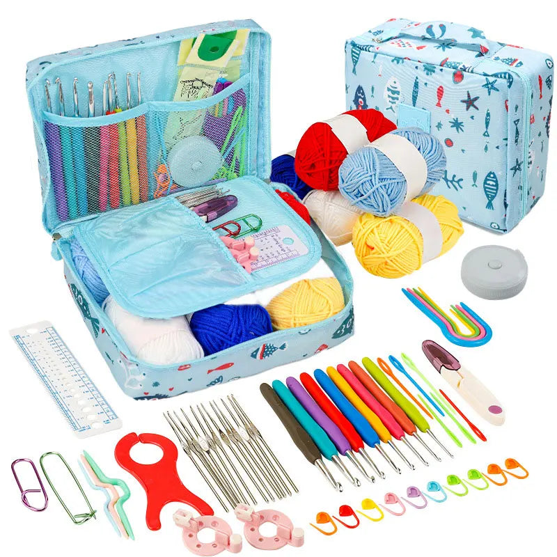 Beginner Crochet Kit with Yarn Hooks Portable