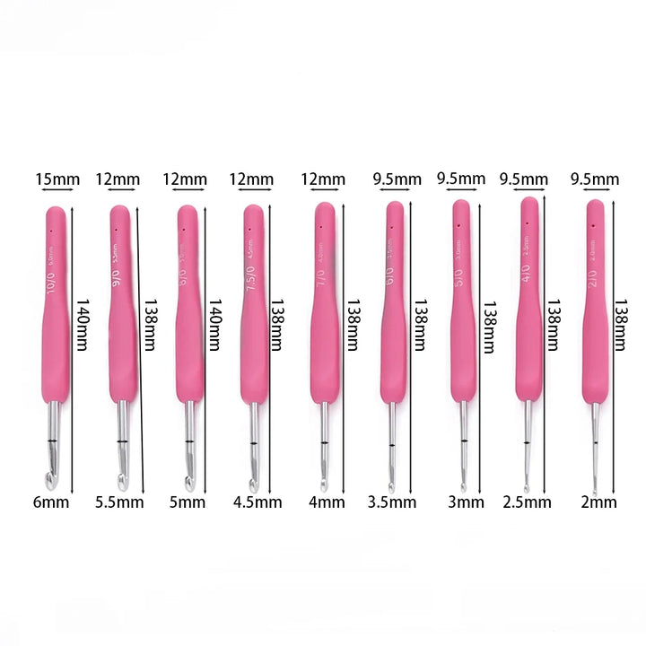 1pc Crochet Hooks Hand Knitted Crochet Colorful Rubber Handle Knitting Ergonomics Handle DIY  Jewelry Making Crochet