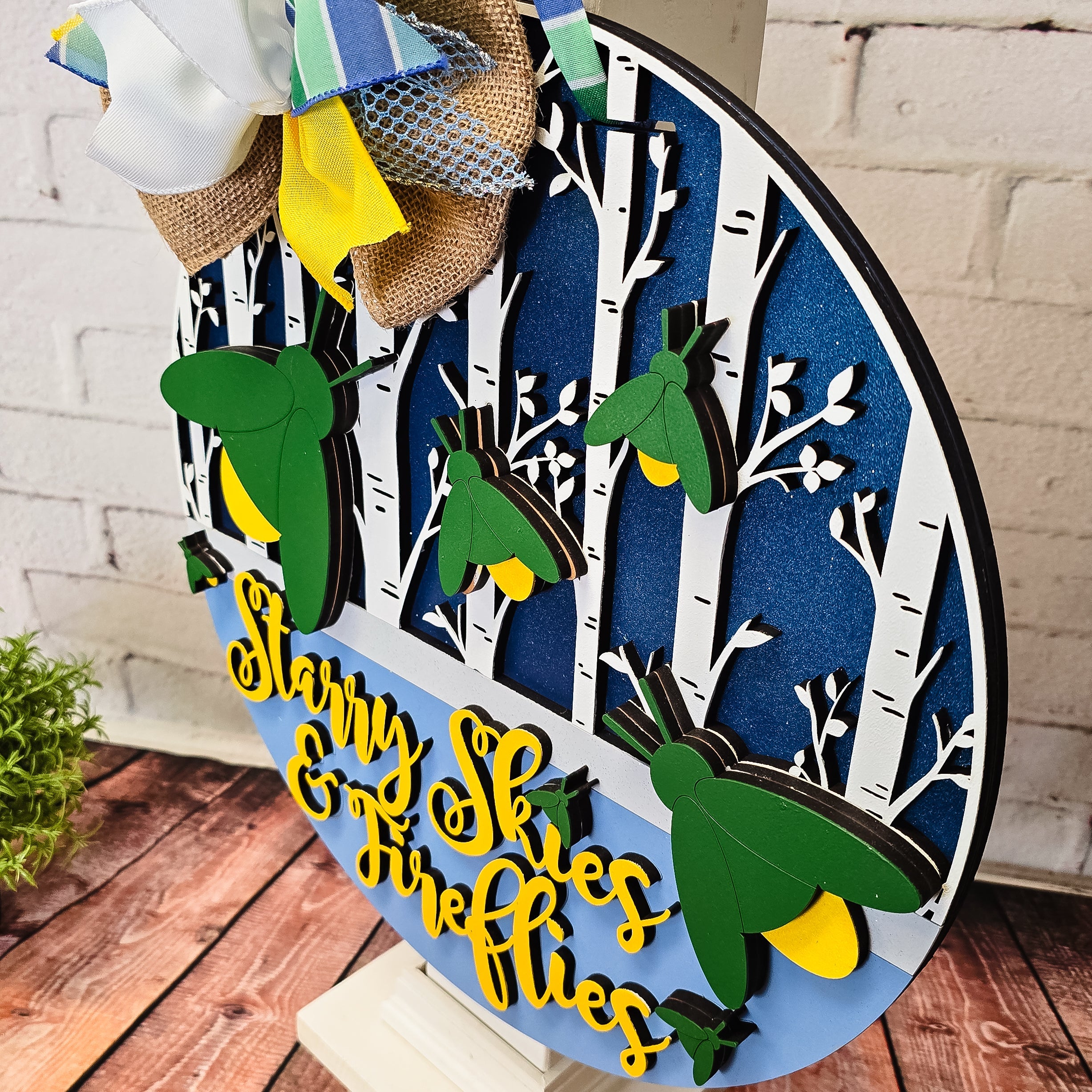 Starry Skies and Fireflies Door Hanger - DIY Unfinished Kit - Lvl 2