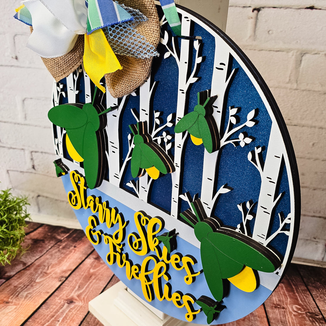 Starry Skies and Fireflies Door Hanger - DIY Unfinished Kit - Lvl 2