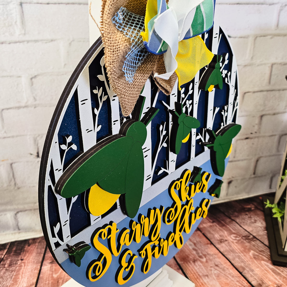 Starry Skies and Fireflies Door Hanger - DIY Unfinished Kit - Lvl 2