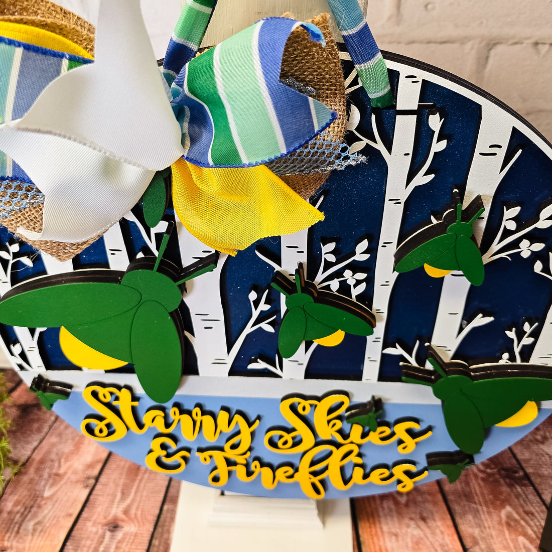 Starry Skies and Fireflies Door Hanger - DIY Unfinished Kit - Lvl 2