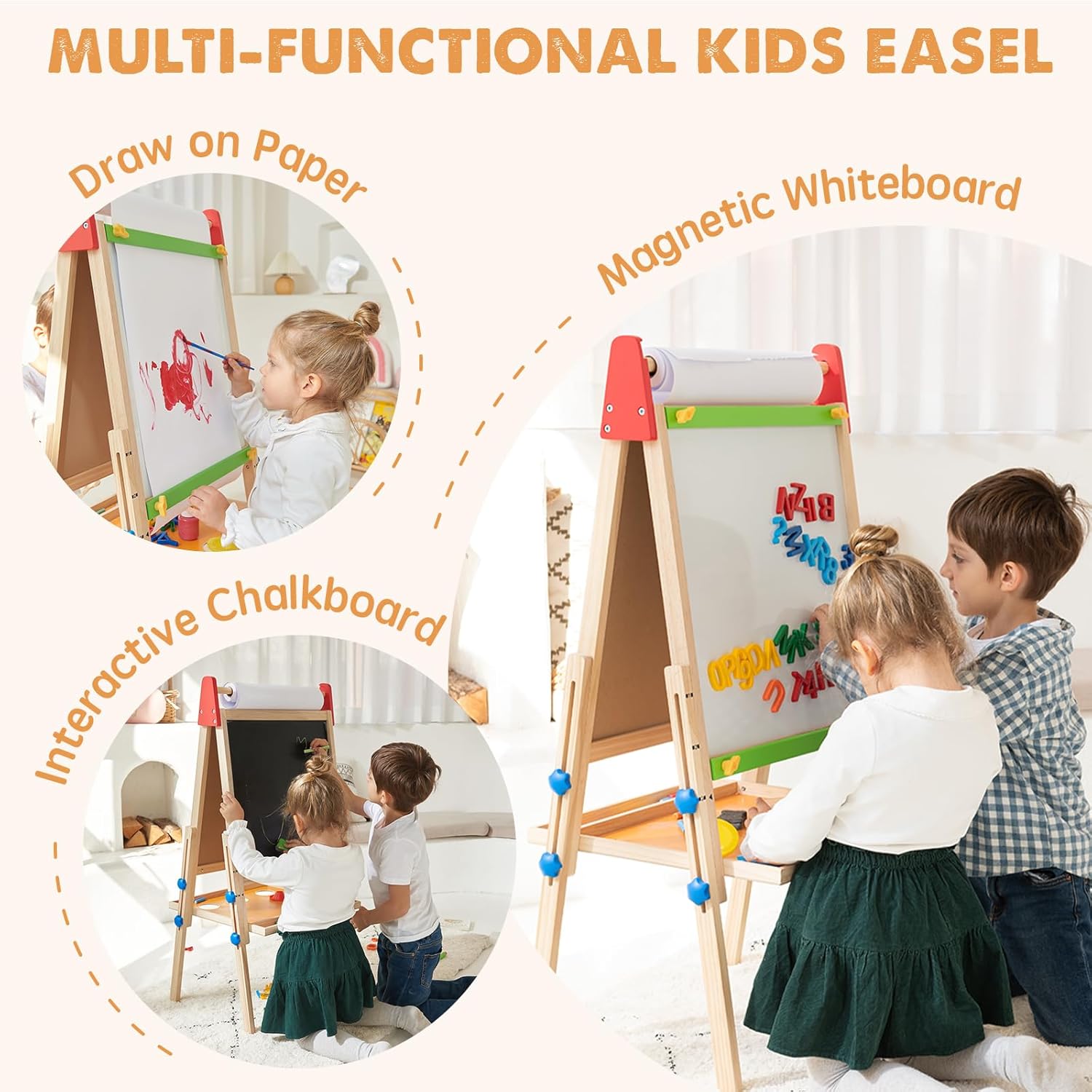 Tiny Land 3-in-1 Kids Art Easel Board
