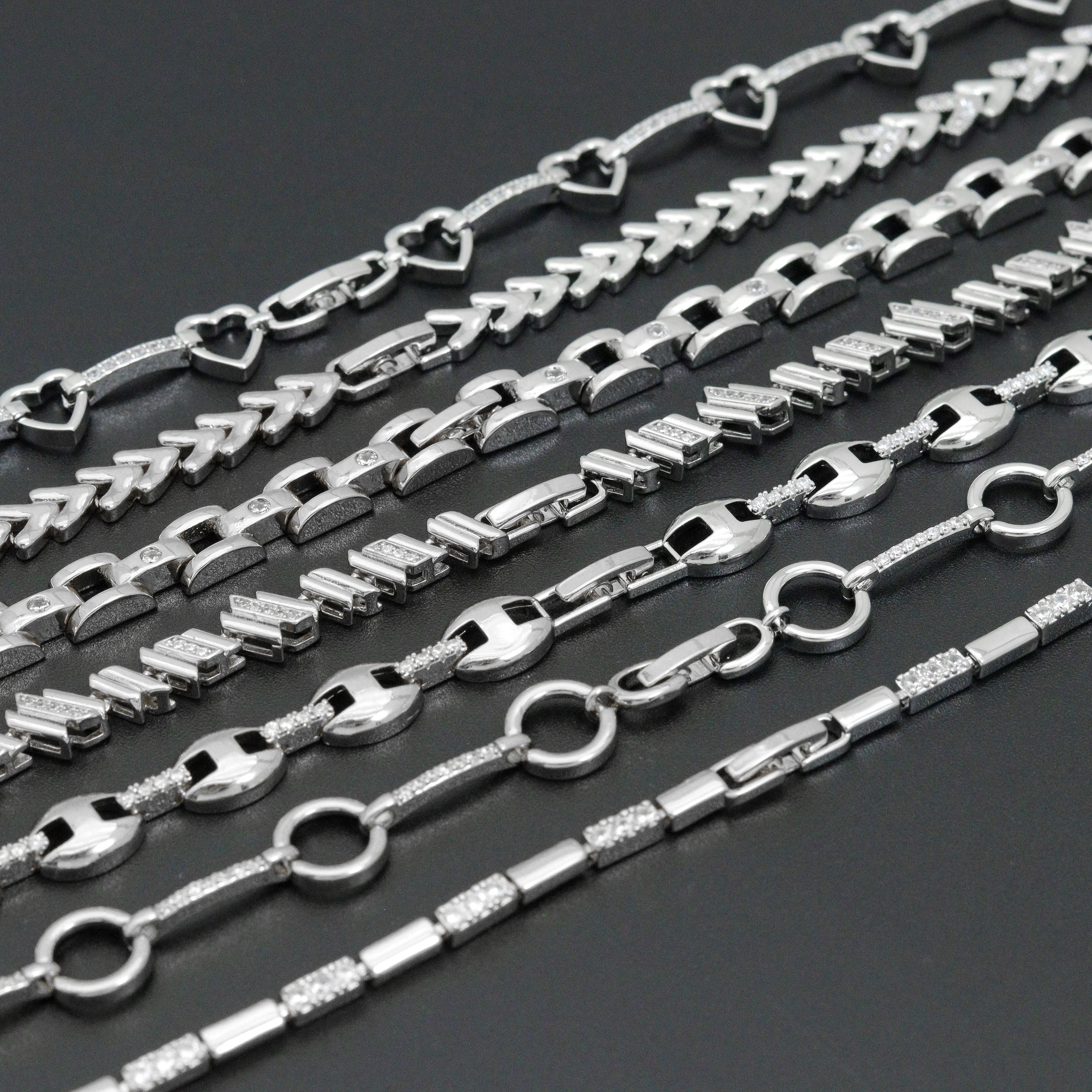 Elegant Link Bracelet Bracelet, Mixed Metal Chain bracelet collection, Sku#ZX235