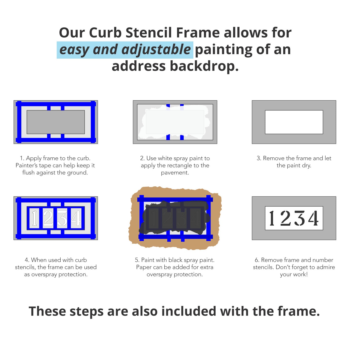 Curb Stencil Kit For Address Painting