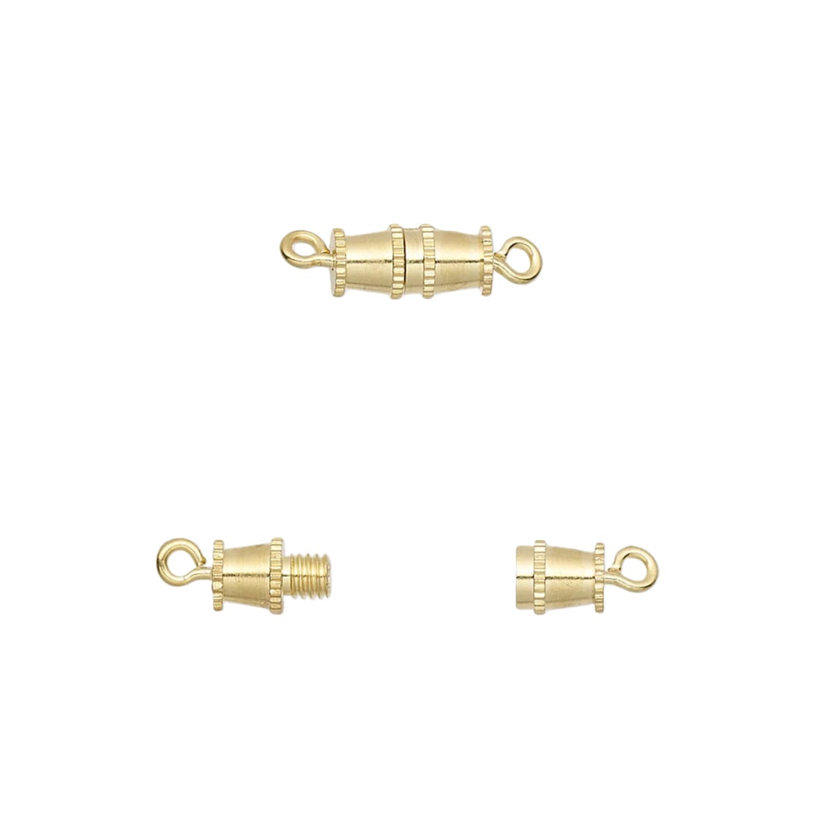 Gold Plated Barrel Screw Clasp 16mm - Base Metal Jewelry Findings