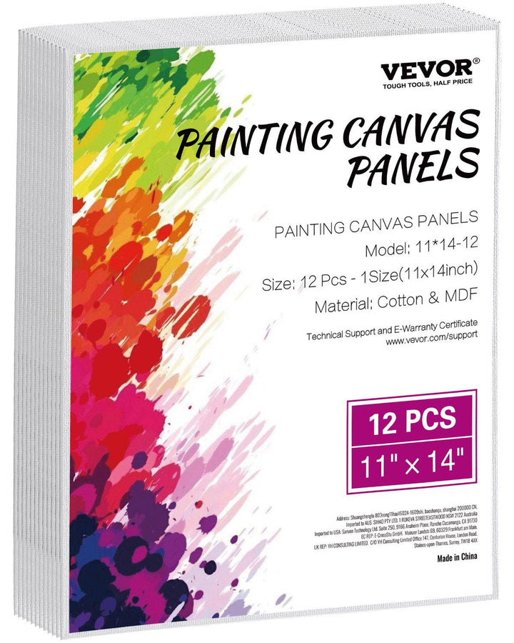 12 Pack 11x14 Inch Blank Canvas Painting Boards
