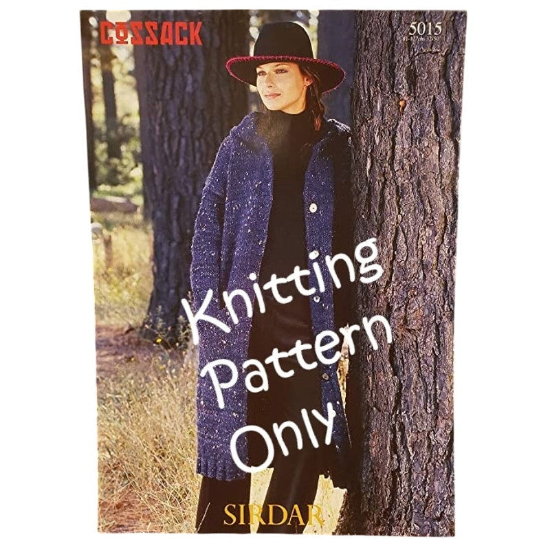 New Sirdar 5015 Cossack Long Jacket Cardigan Sweater Knitting Pattern