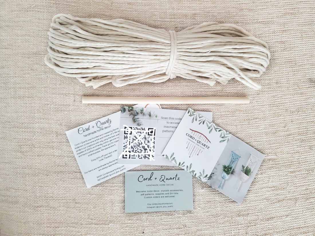 Macrame plant hanger DIY craft kit.