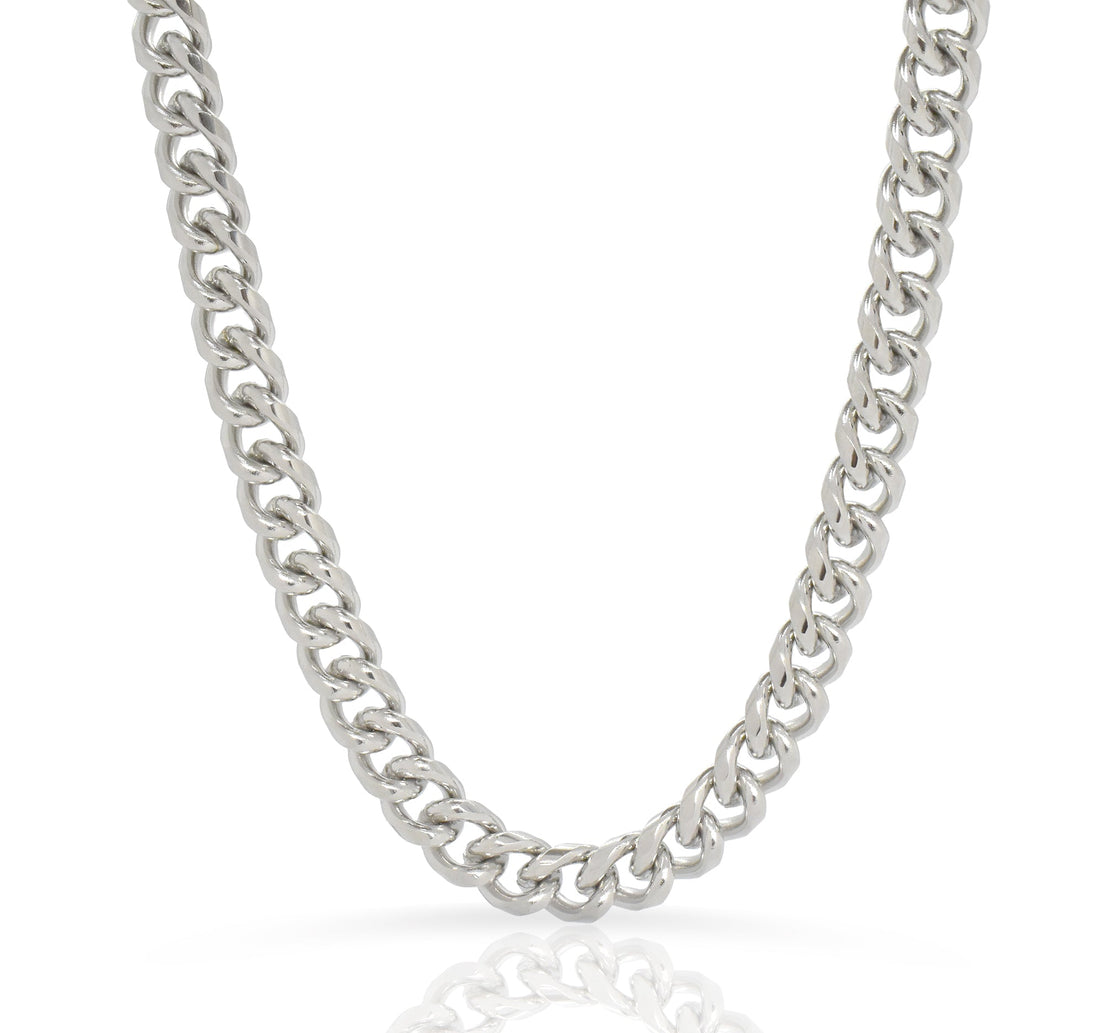 NECKLACEMASON LARGE SILVER CUBAN CHAIN