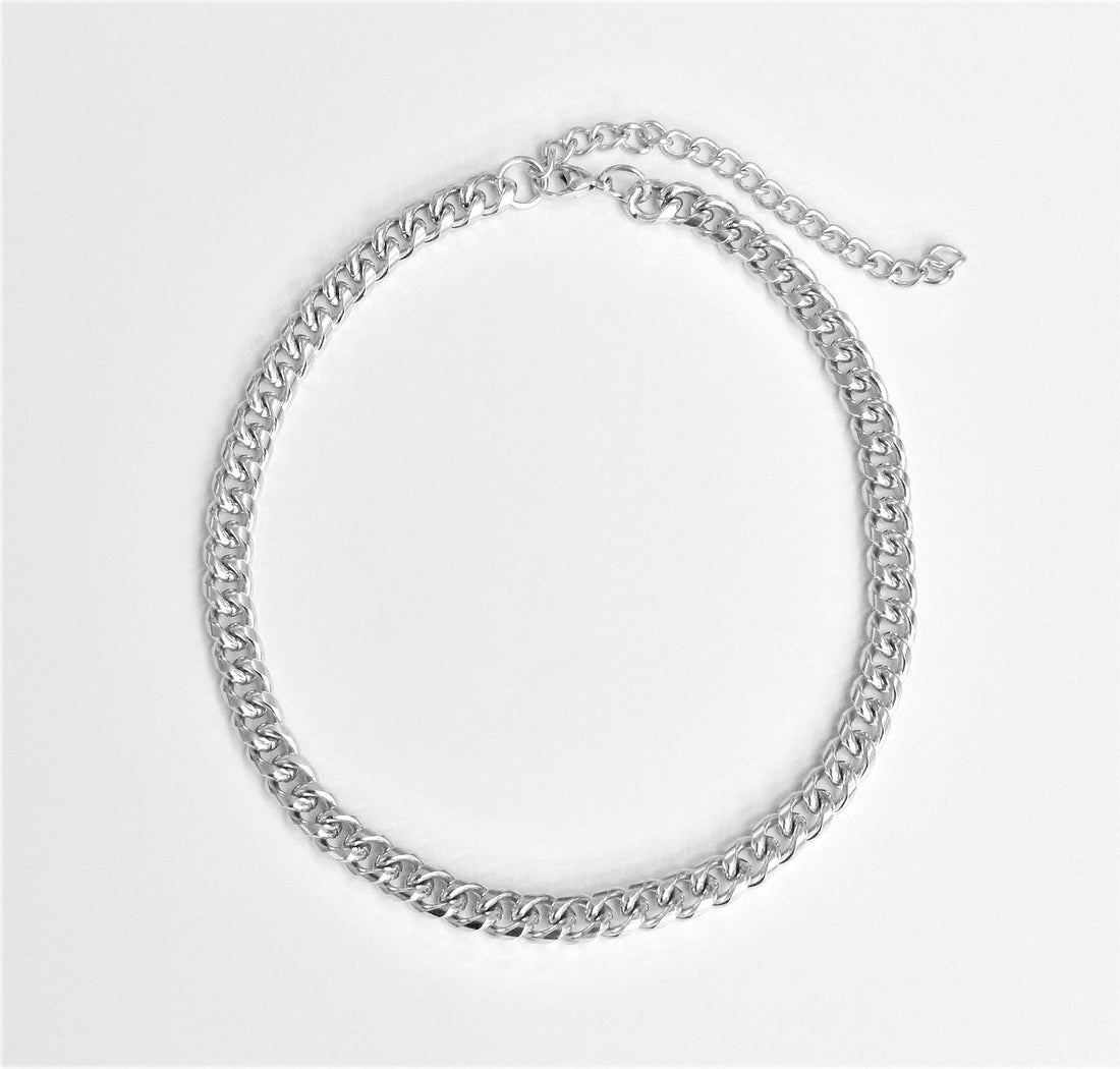 NECKLACEMASON LARGE SILVER CUBAN CHAIN