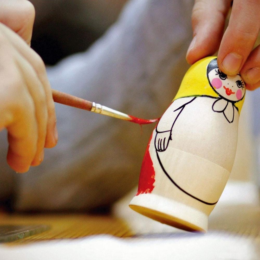 Set of 5 Unfinished Wooden Nesting Dolls DIY Craft Blanks for Painting  5.75 Inches