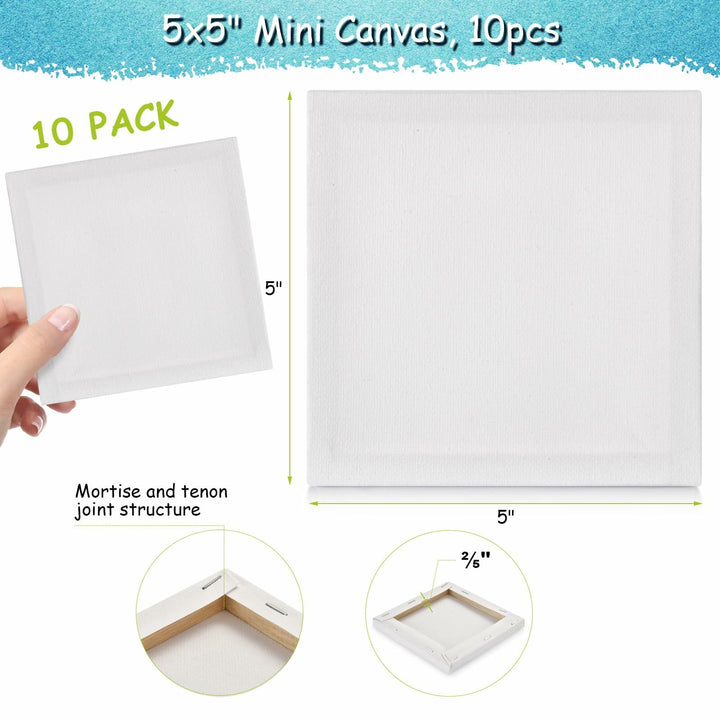 12PCS Mini Canvas Easel Set 4x4 Inch