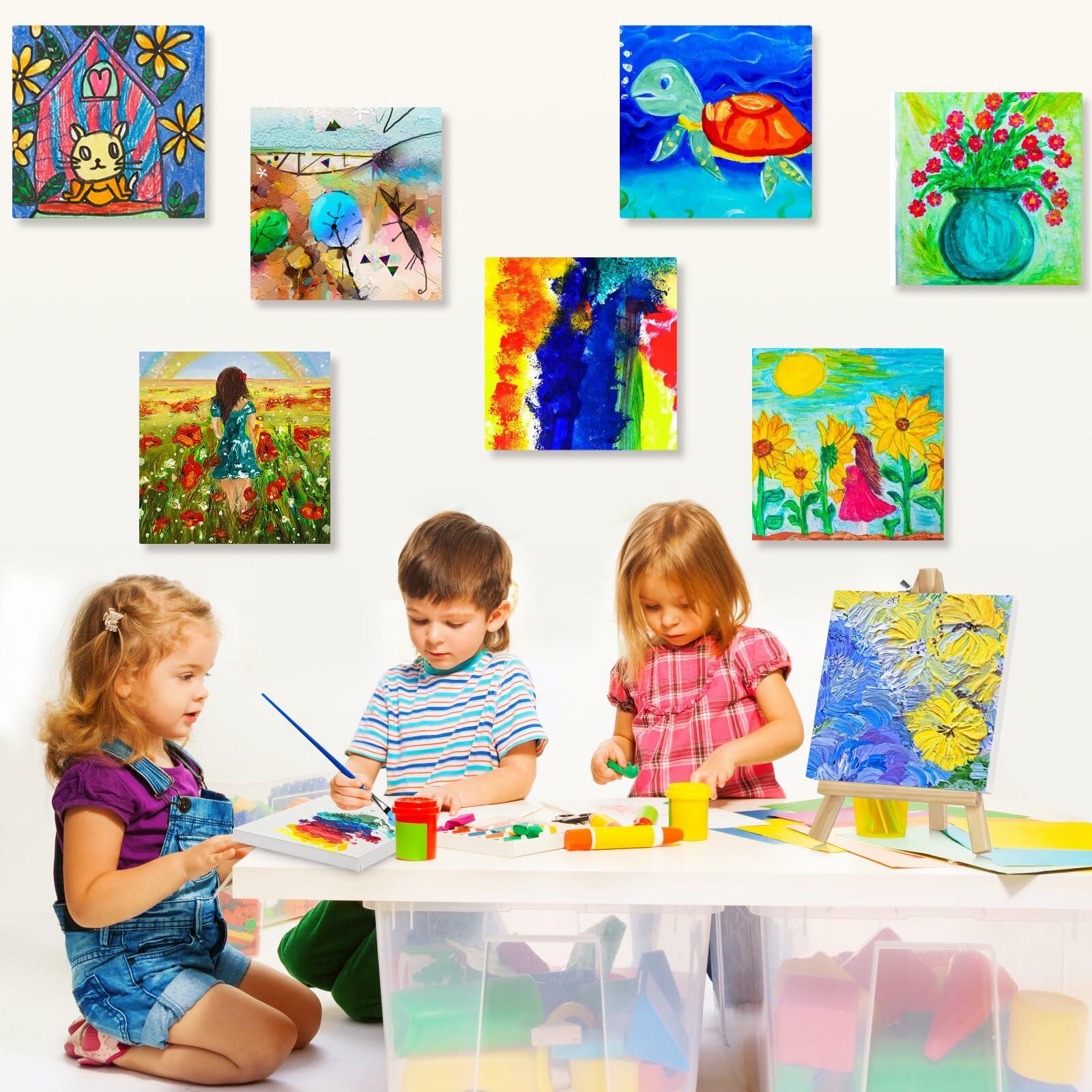 12PCS Mini Canvas Easel Set 4x4 Inch