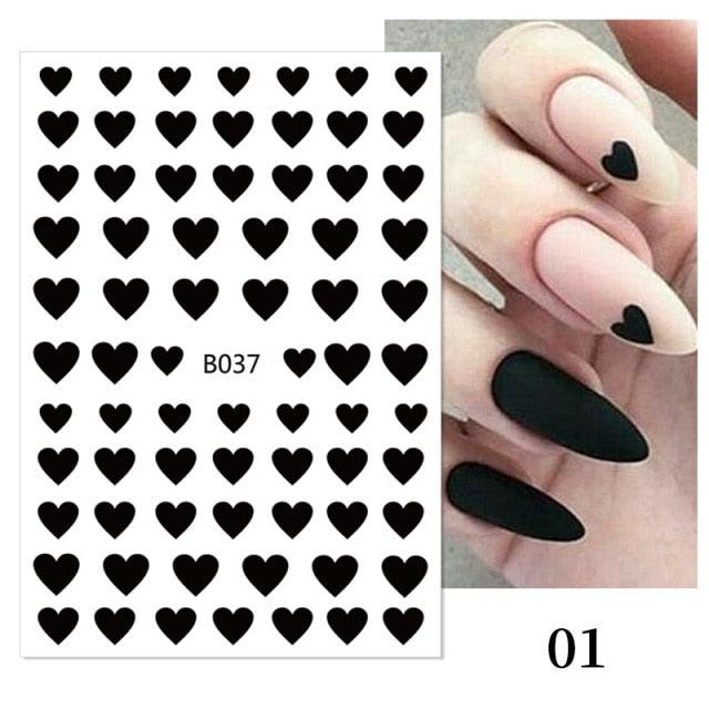 Rose Gold Star 3D Nail Stickers Silver Black White Star Heart Transfer Stickers for Nails DIY Decals Manicures Decoration Tips Nail Art Decals Water Transfer Nail Decals Sticker For Pretty Girl Self-Adhesive Nail Decals Designer Nail Stickers for Acrylic