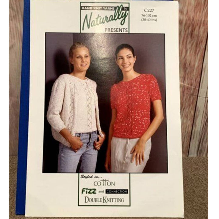 New Hand Knit Yarns by Naturally C227 Sweater Cardigan Knitting Pattern