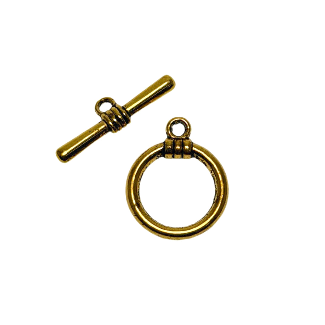 Gold Plated Pewter Toggle Clasp 21mm - Base Metal Jewelry Finding